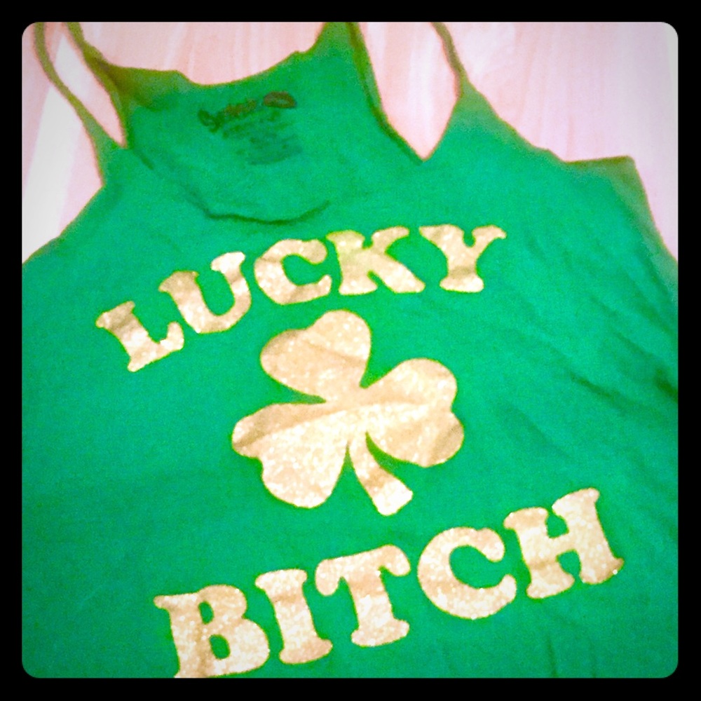 Spencer’s Lucky Bitch 🍀St Patrick’s Day🍀 Tank XL